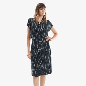 Mm Lafleur Alpine Green Faux Wrap Dress w Side Zipper and Clasp - Size 14